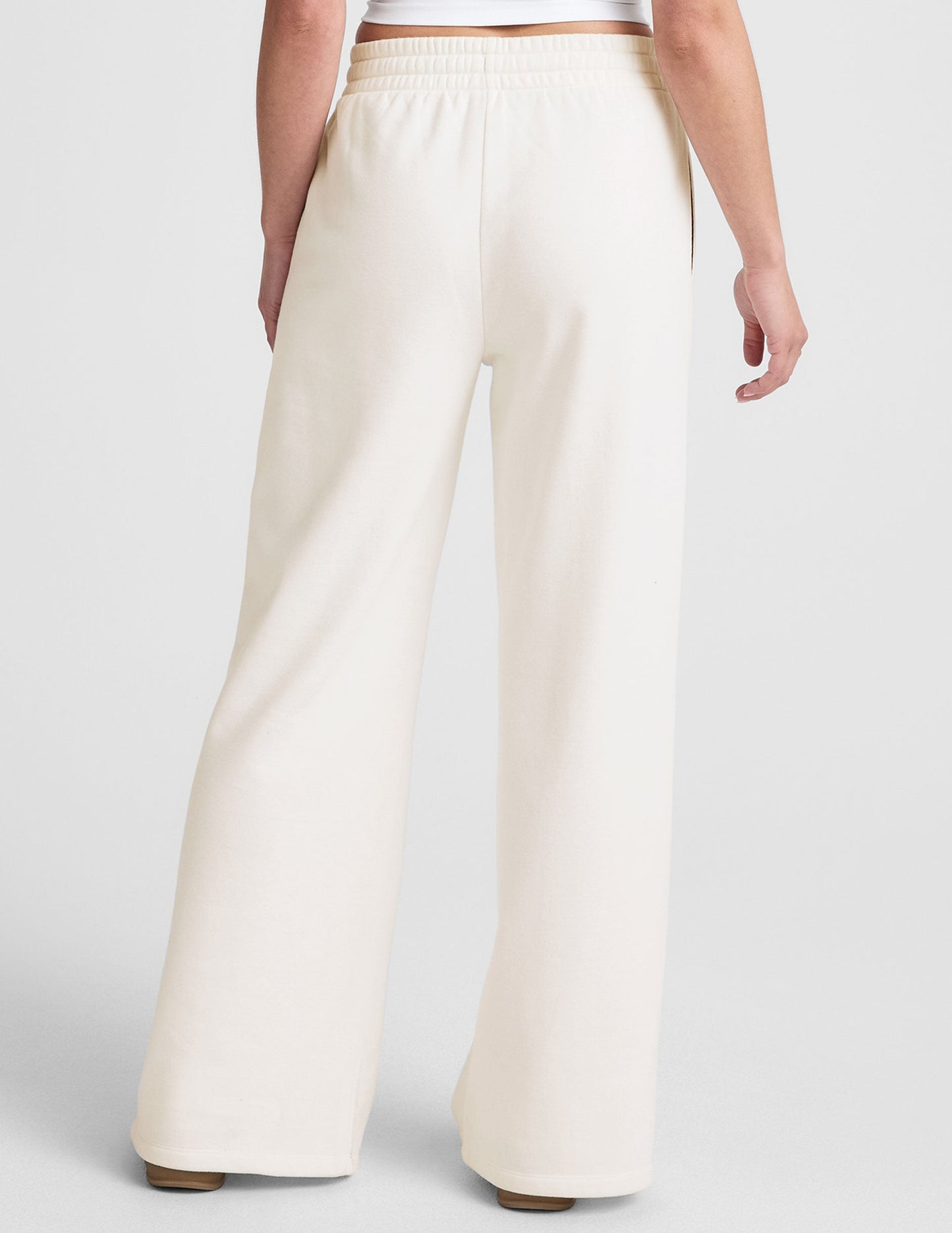 Cozy LuxeFleece Mid-Rise Wide Leg Sweatpants with Side Slits and Drawcord