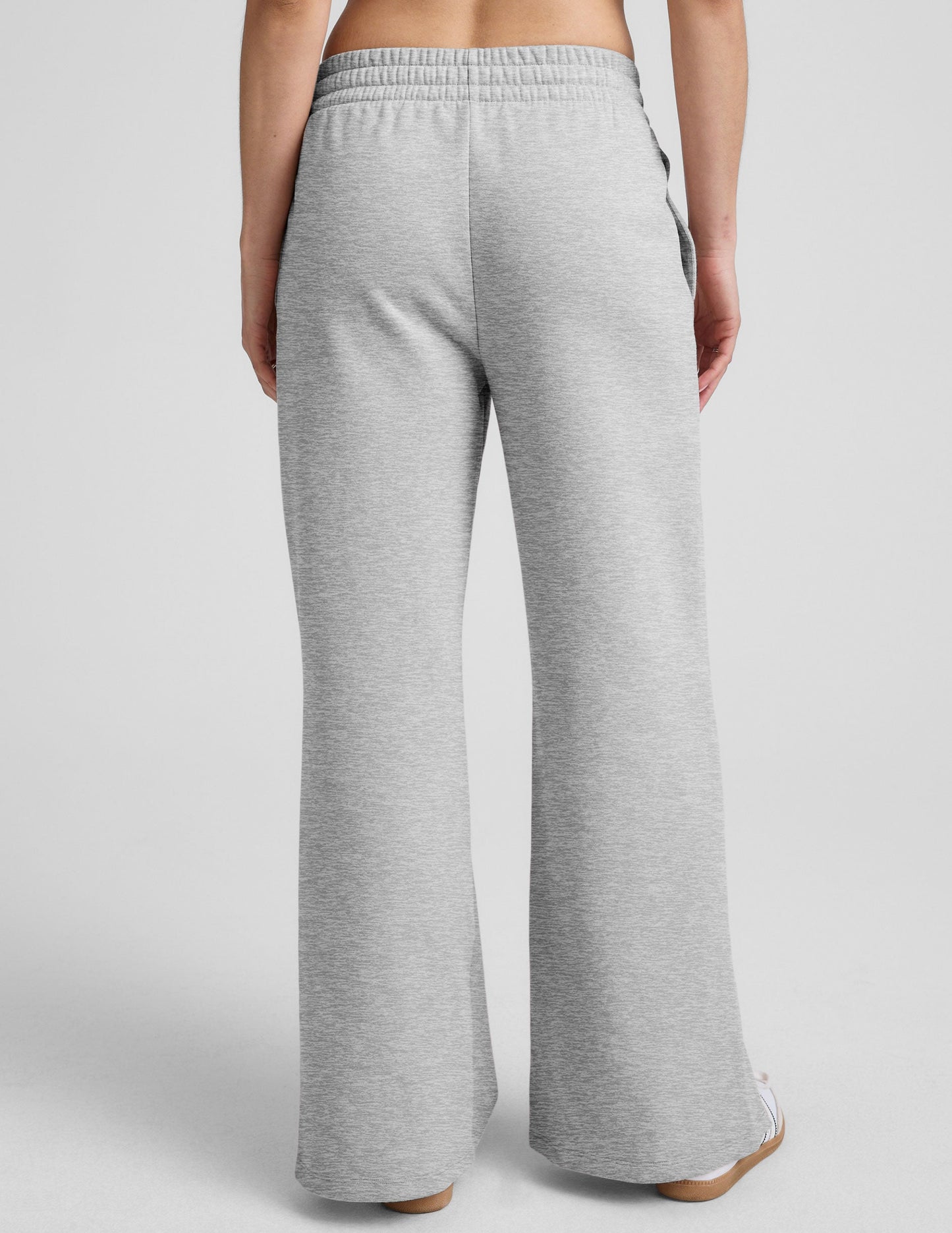 Luxurious LuxeFleece Mid-Rise Wide Leg Sweatpants with Elegant Side Slits