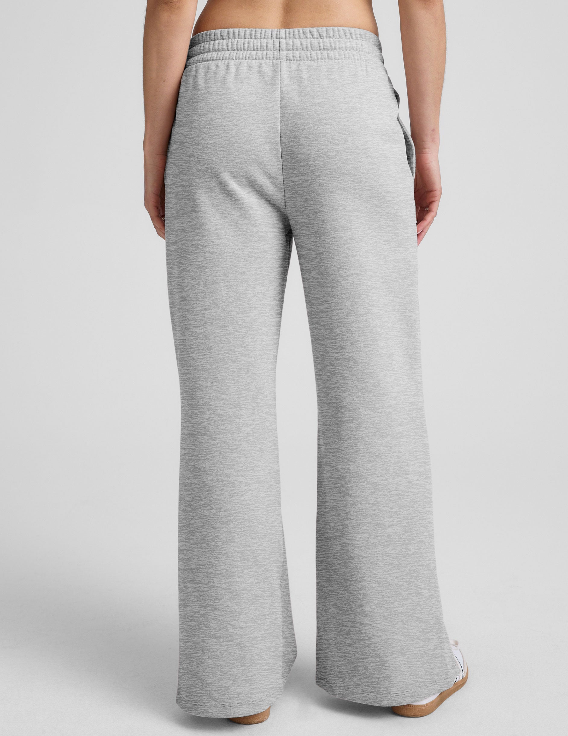 Luxurious LuxeFleece Mid-Rise Wide Leg Sweatpants with Elegant Side Slits