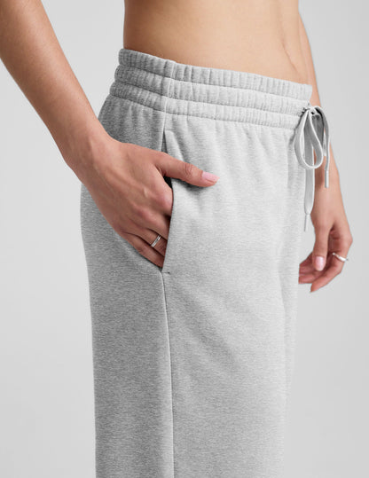Women's LuxeFleece Soft Mid-Rise Wide Leg Sweatpants with Side Slits