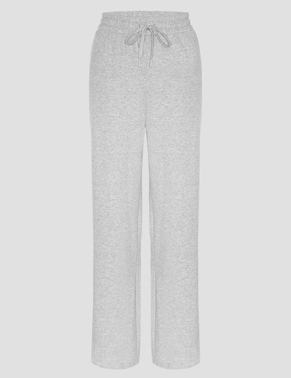 Women's LuxeFleece Soft Mid-Rise Wide Leg Sweatpants with Side Slits