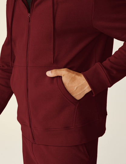 Cozy LuxeFleece Universal Fit Zip Hoodie with Pockets and Ribbed Trim