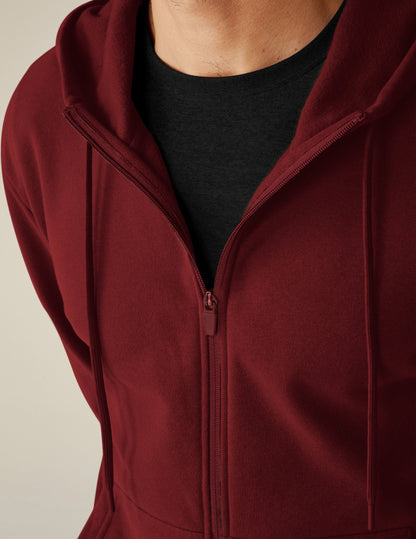 Cozy LuxeFleece Universal Fit Zip Hoodie with Pockets and Ribbed Trim