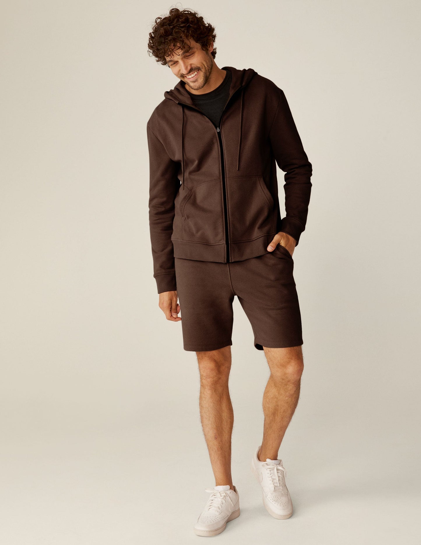 Cozy Universal Fit Espresso Zip Front Hoodie for Everyday Comfort