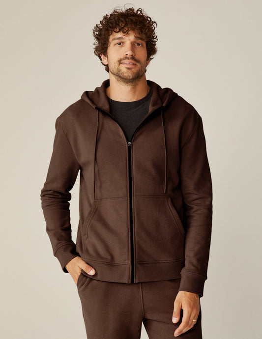 Cozy Universal Fit Espresso Zip Front Hoodie for Everyday Comfort