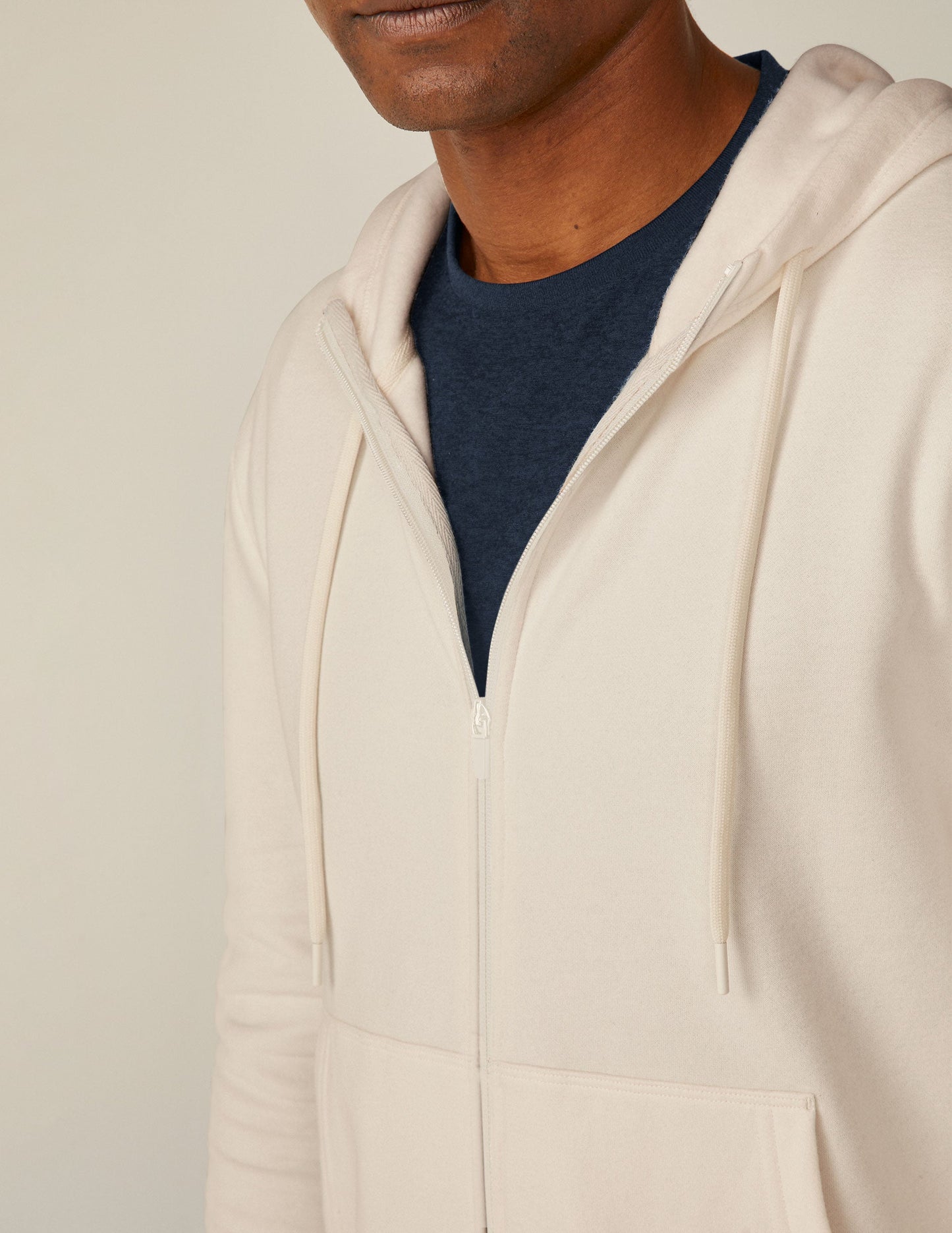 Comfy Universal Fit Zip-Front Hoodie: Ribbed Trim, Pockets, Dropped Shoulders