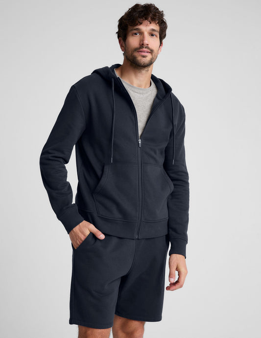 Cozy Universal Fit Zip Front Hoodie: Ribbed Trim, Pockets, All Genders