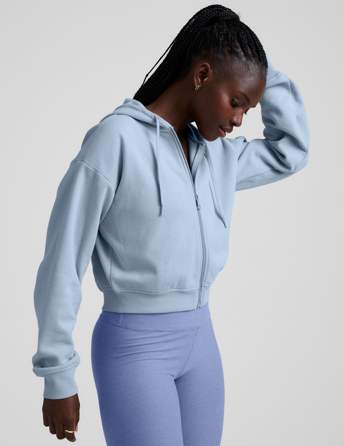 Luxurious LuxeFleece Zip-Up Hoodie: Ultimate Softness, Relaxed Fit, Blue Zen Comfort