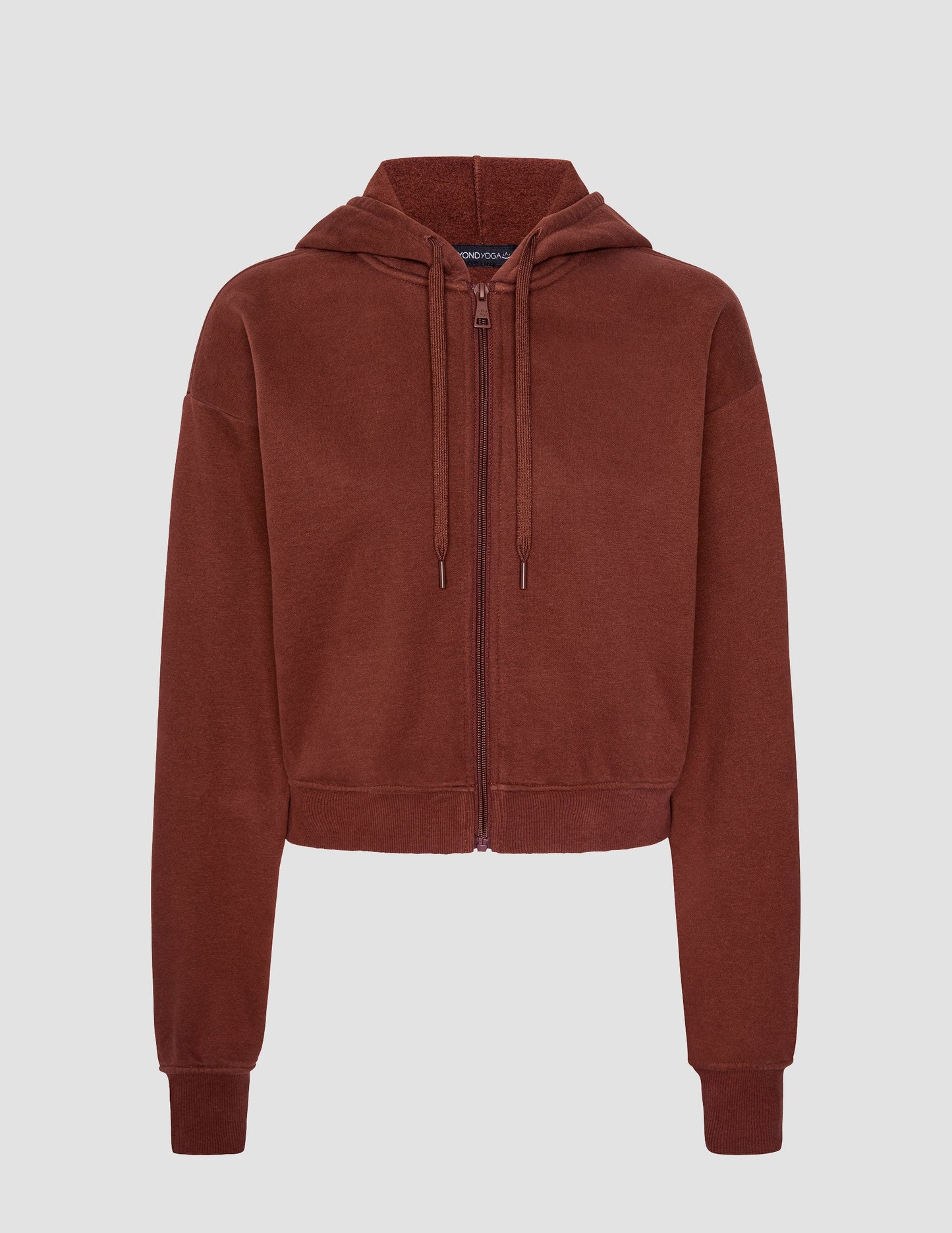 Cozy LuxeFleece Full Zip Hoodie with Drawstring Hood and Ribbed Details