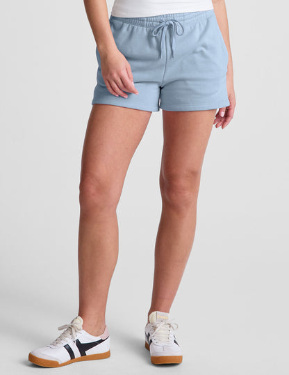 Luxurious LuxeFleece Mid-Rise Sweat Shorts: Ultimate Comfort, Relaxed Fit, Blue Zen
