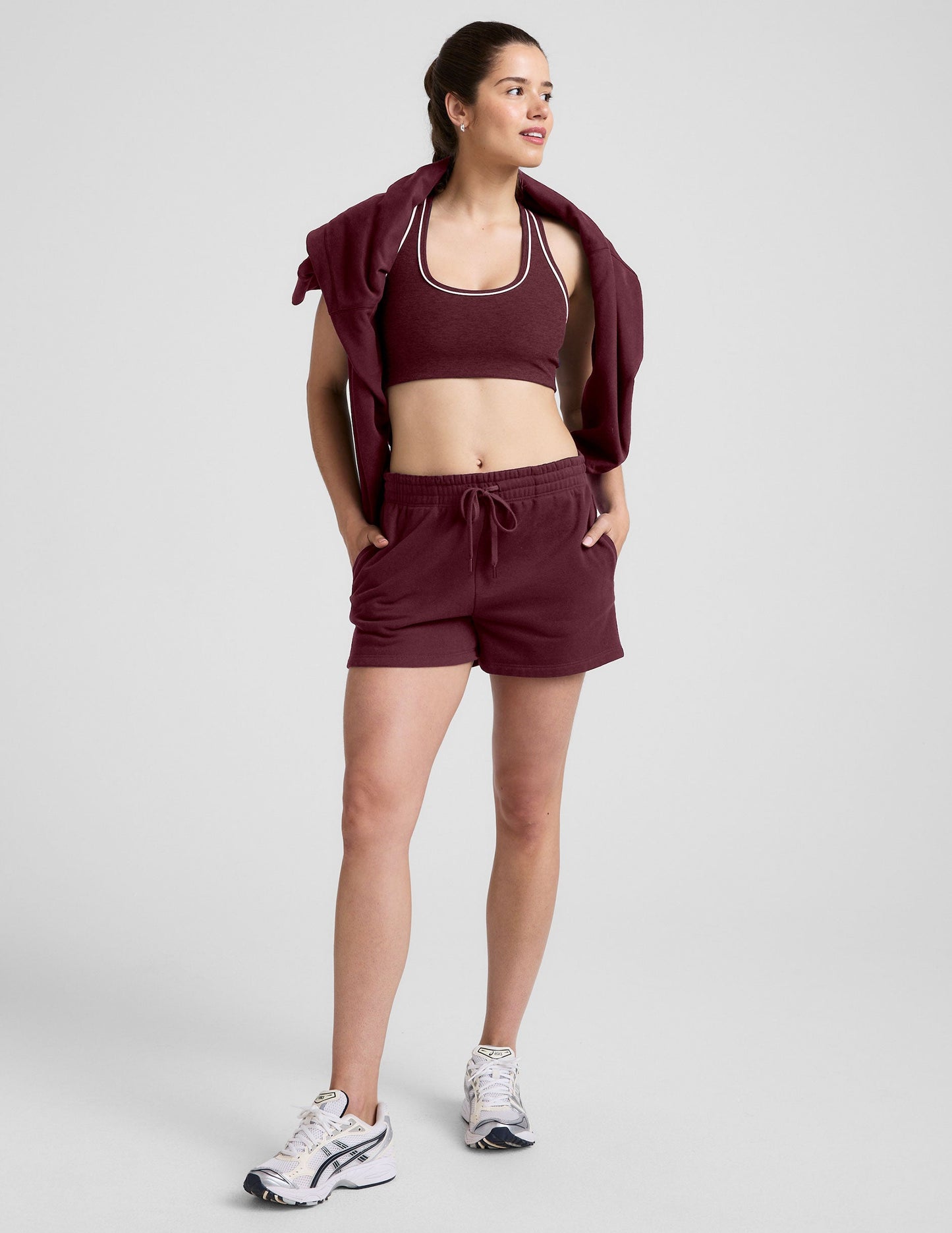LuxeFleece Mid-Rise Sweat Shorts: Plush Comfort, 3.5-inch Inseam, Pockets