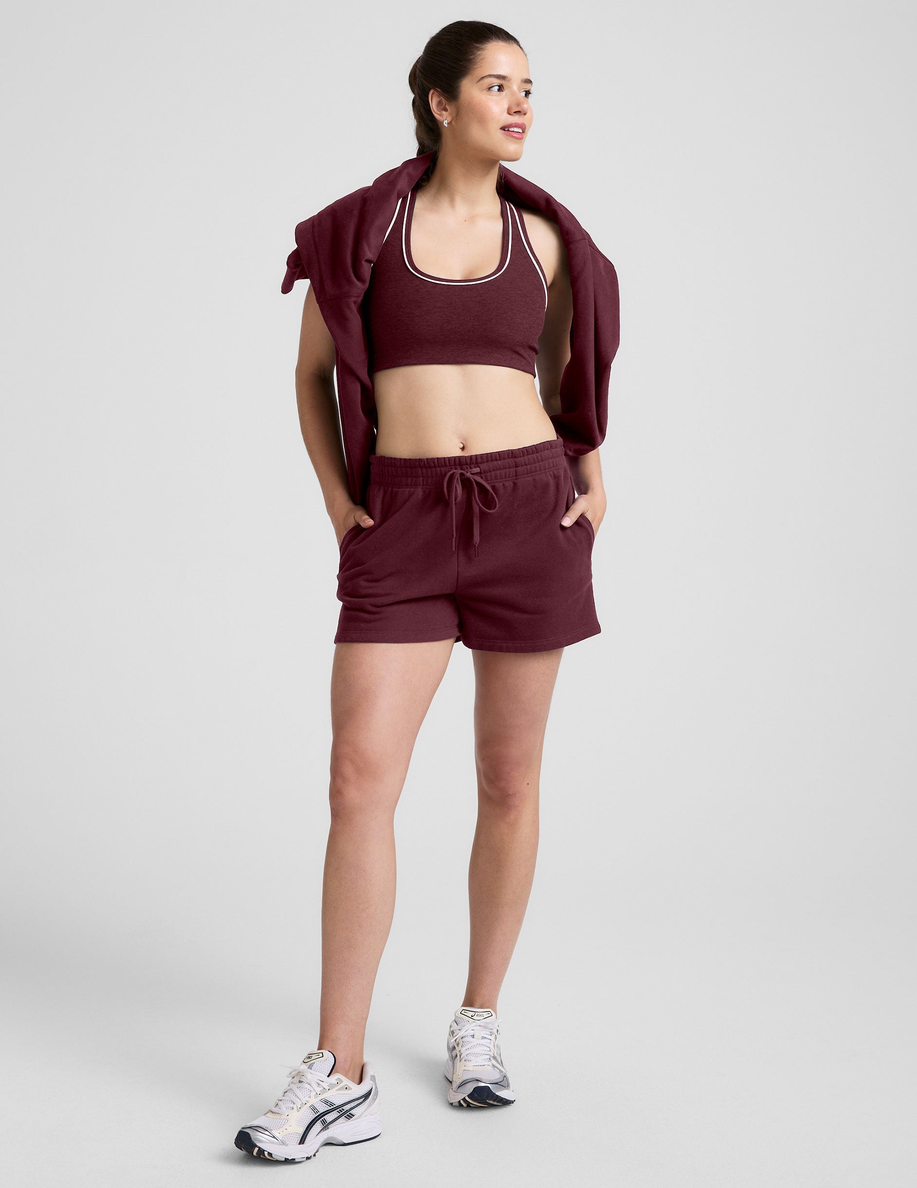 LuxeFleece Mid-Rise Sweat Shorts: Plush Comfort, 3.5-inch Inseam, Pockets