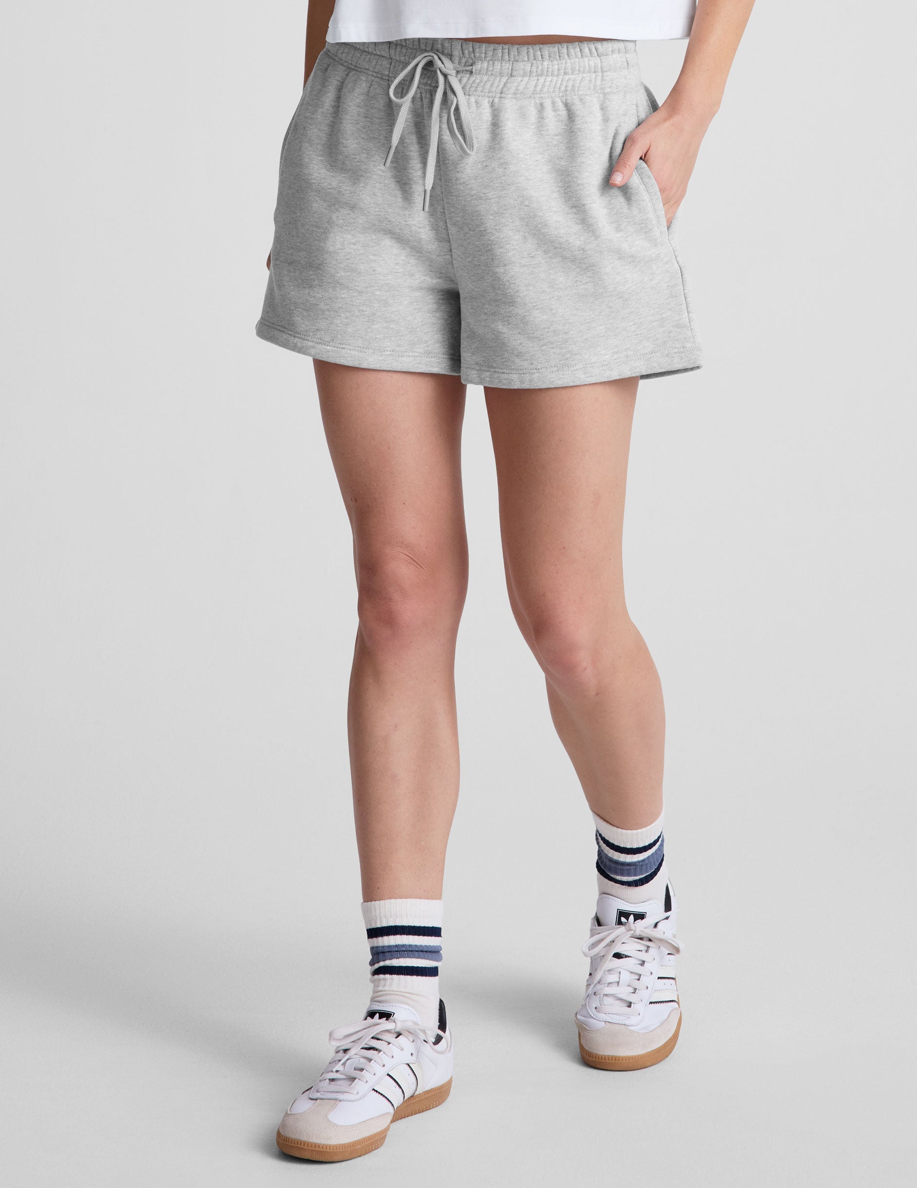 Plush LuxeFleece Women's Relaxed Sweat Shorts with Pockets and Adjustable Drawcord