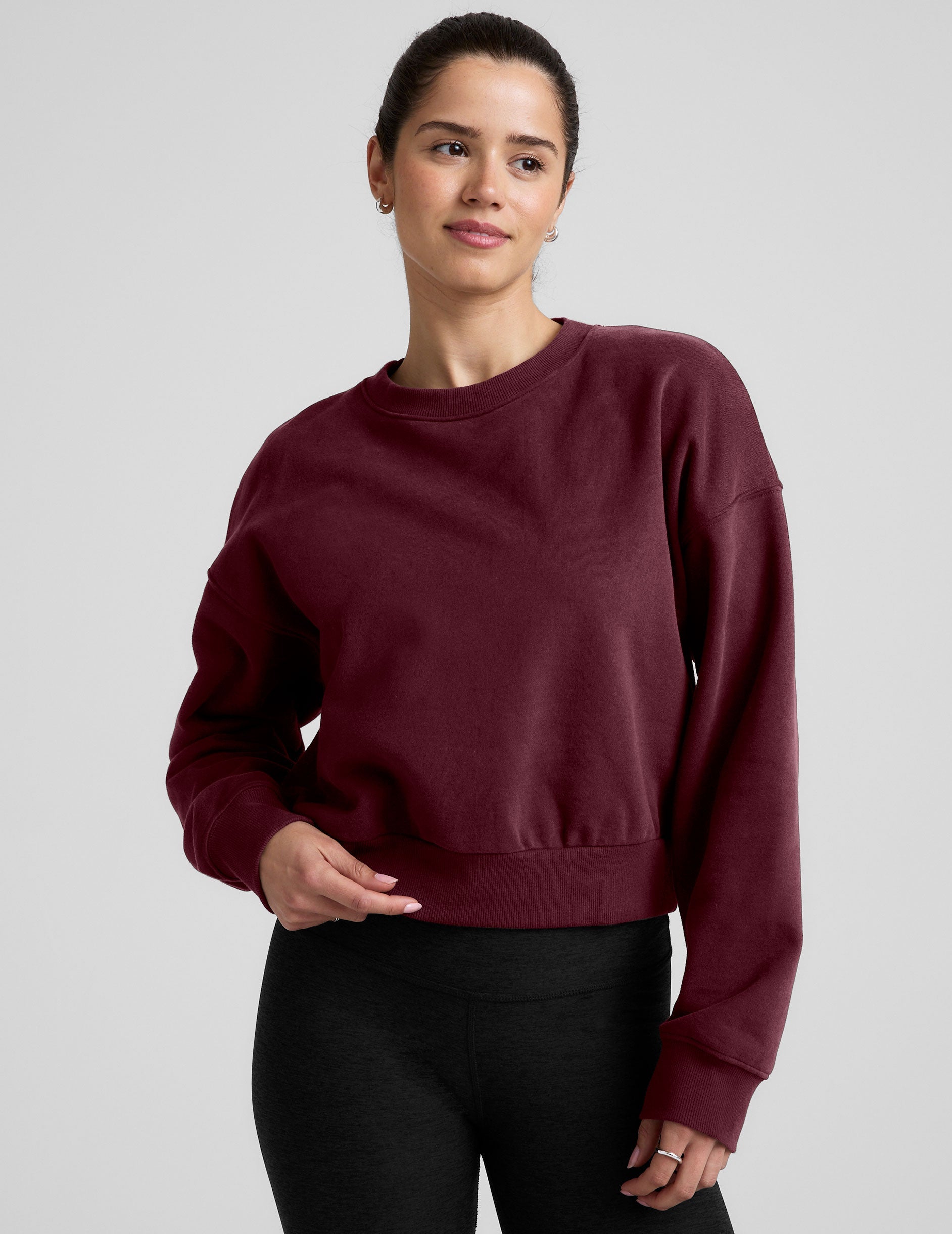 Cozy Soft LuxeFleece Crewneck Sweatshirt for Women, Relaxed Fit Pullover