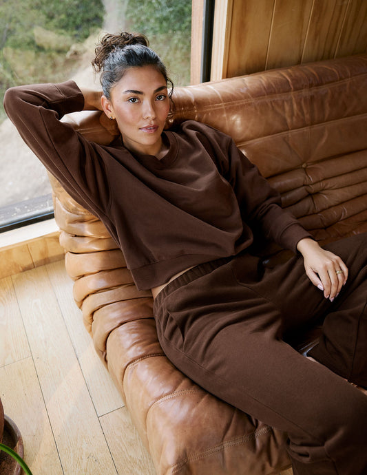 Ultra-Soft LuxeFleece Crewneck Sweatshirt: Cozy Relaxed Fit Everyday Comfort Top