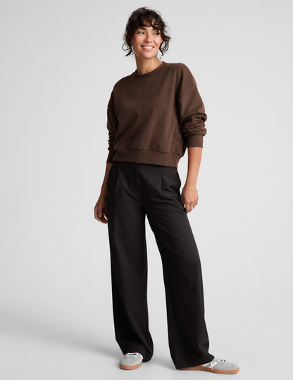 Ultra-Soft LuxeFleece Crewneck Sweatshirt: Cozy Relaxed Fit Everyday Comfort Top