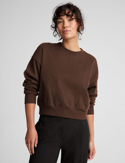 Ultra-Soft LuxeFleece Crewneck Sweatshirt: Cozy Relaxed Fit Everyday Comfort Top