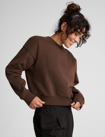 Ultra-Soft LuxeFleece Crewneck Sweatshirt: Cozy Relaxed Fit Everyday Comfort Top