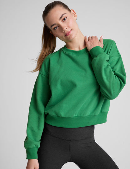 Cozy LuxeFleece Crewneck Sweatshirt: Relaxed Fit, Soft Home Court Green Comfort