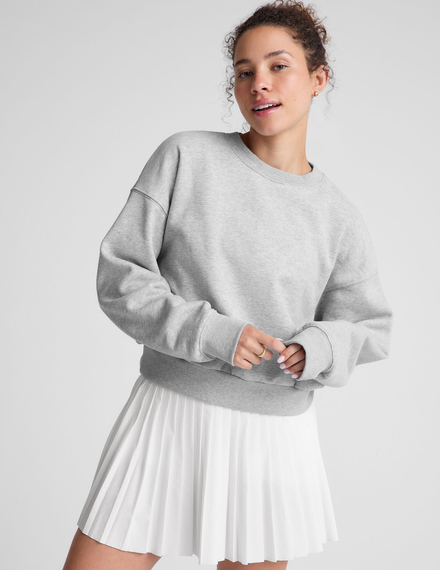 Ultra-Soft LuxeFleece Crewneck Sweatshirt: Cozy Relaxed Fit Everyday Comfort Pullover Top