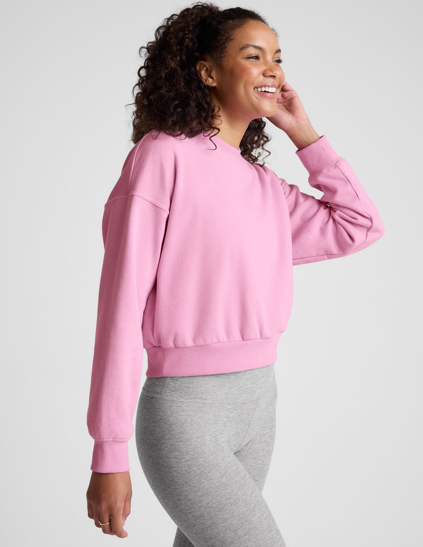 Cozy LuxeFleece Crewneck Sweatshirt, Loose Fit, Dropped Shoulder, Classic Length