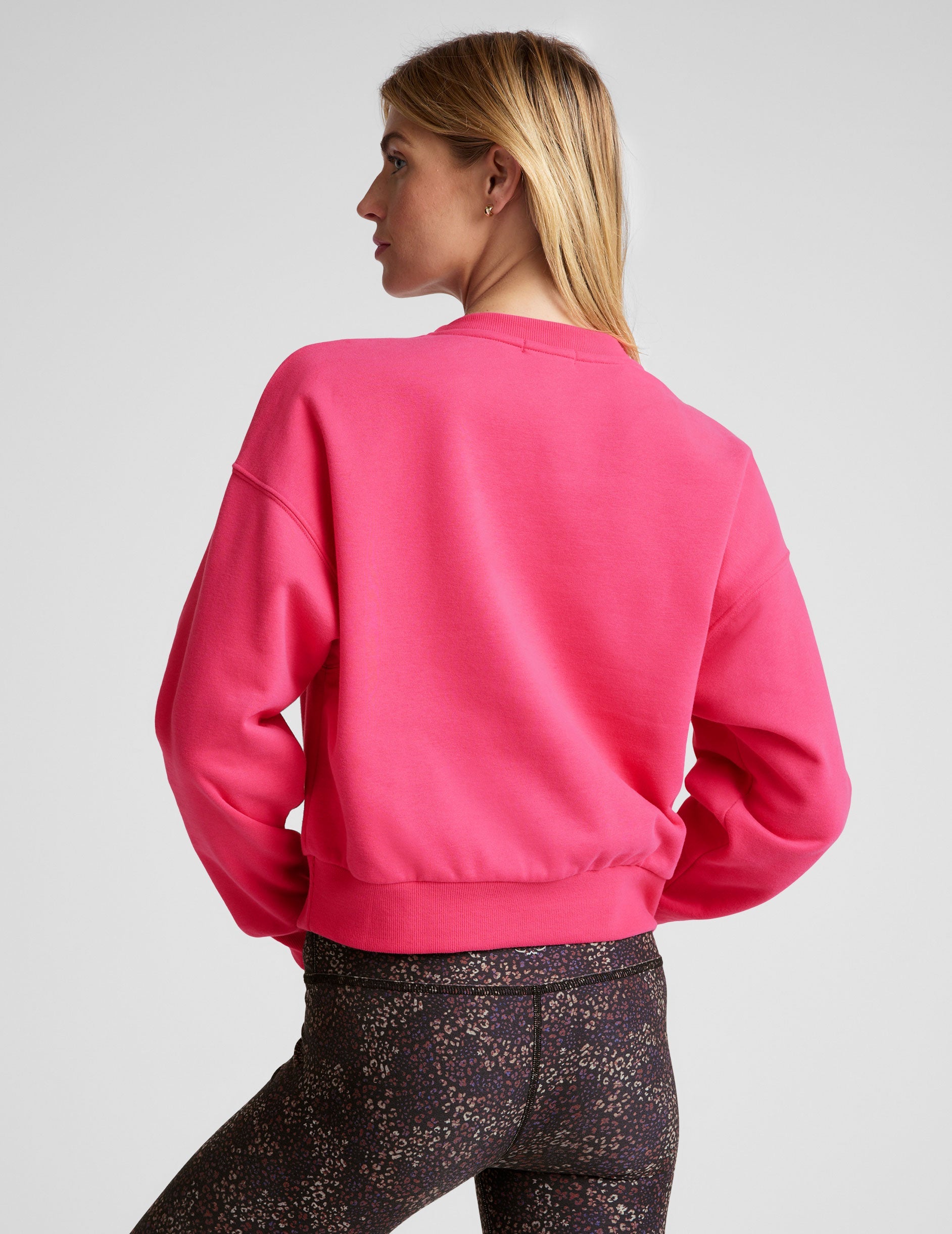 Ultra-Soft LuxeFleece Crewneck Sweatshirt: Relaxed Fit, Cozy, Comfortable, Vivid Pink