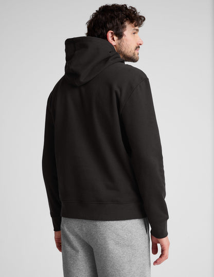 Ultimate Universal Fit Black Fleece Hoodie: Cozy Comfort, Ribbed Trim, Kangaroo Pocket