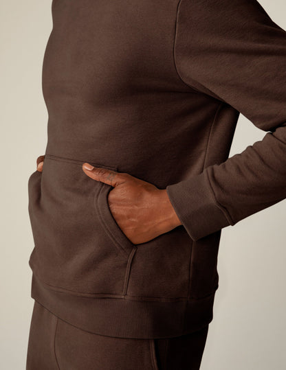 Universal Fit LuxeFleece Hoodie - Cozy Espresso Brown Pullover with Kangaroo Pocket