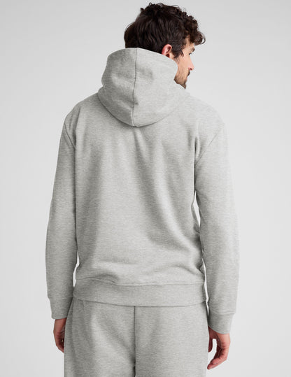 Supreme Comfort Heather Gray Hoodie: Universal Fit, Kangaroo Pocket, Ribbed Trim