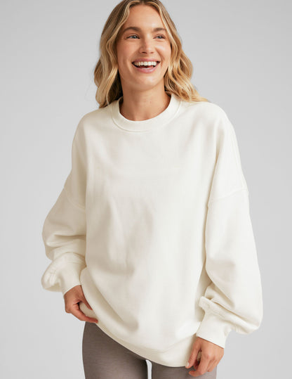 Women's LuxeFleece Oversized Ultra-Soft Cozy Crew Neck Relaxed Fit Sweatshirt