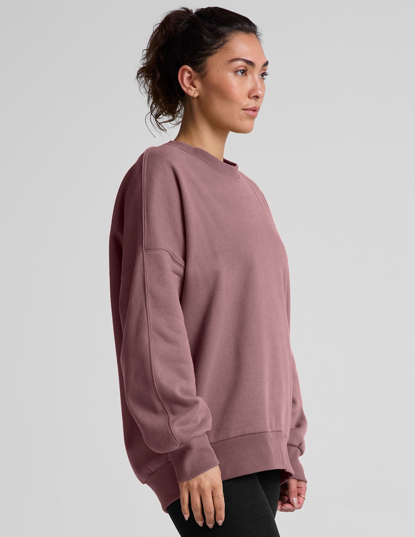 Rose Brush LuxeFleece Oversized Crewneck Sweatshirt - Soft & Cozy Comfort