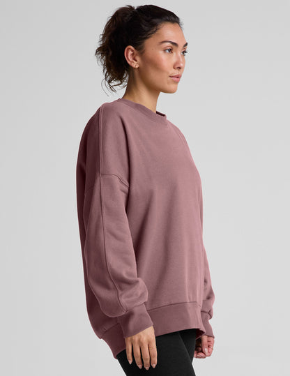 Rose Brush LuxeFleece Oversized Crewneck Sweatshirt - Soft & Cozy Comfort