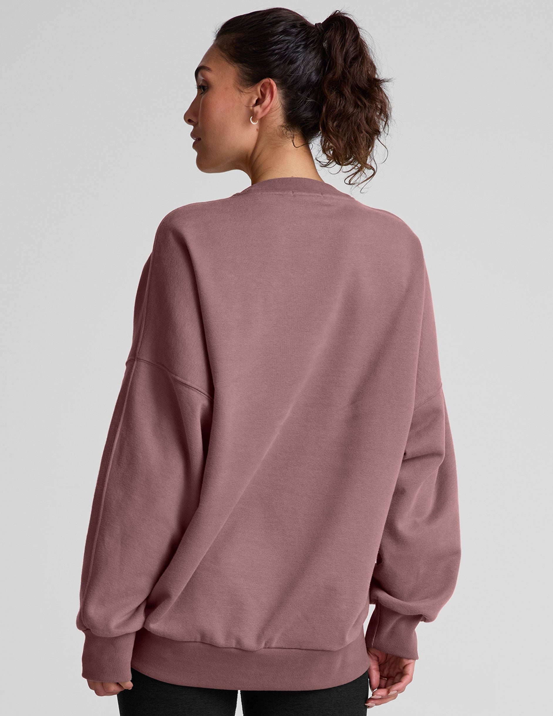 Rose Brush LuxeFleece Oversized Crewneck Sweatshirt - Soft & Cozy Comfort