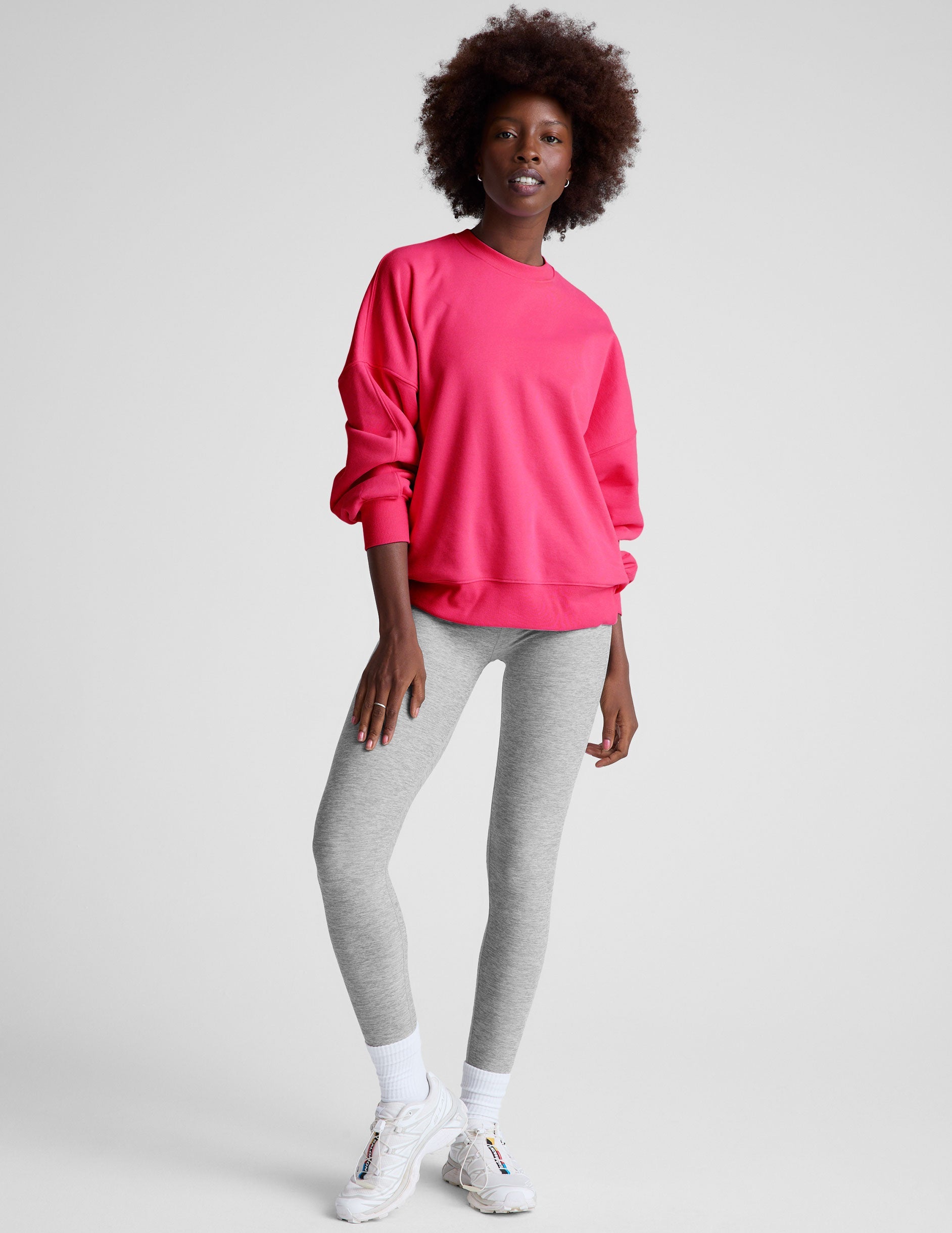LuxeFleece Oversized Scoop Neck Sweatshirt: Ultra-Soft Cozy Comfort & Relaxed Fit