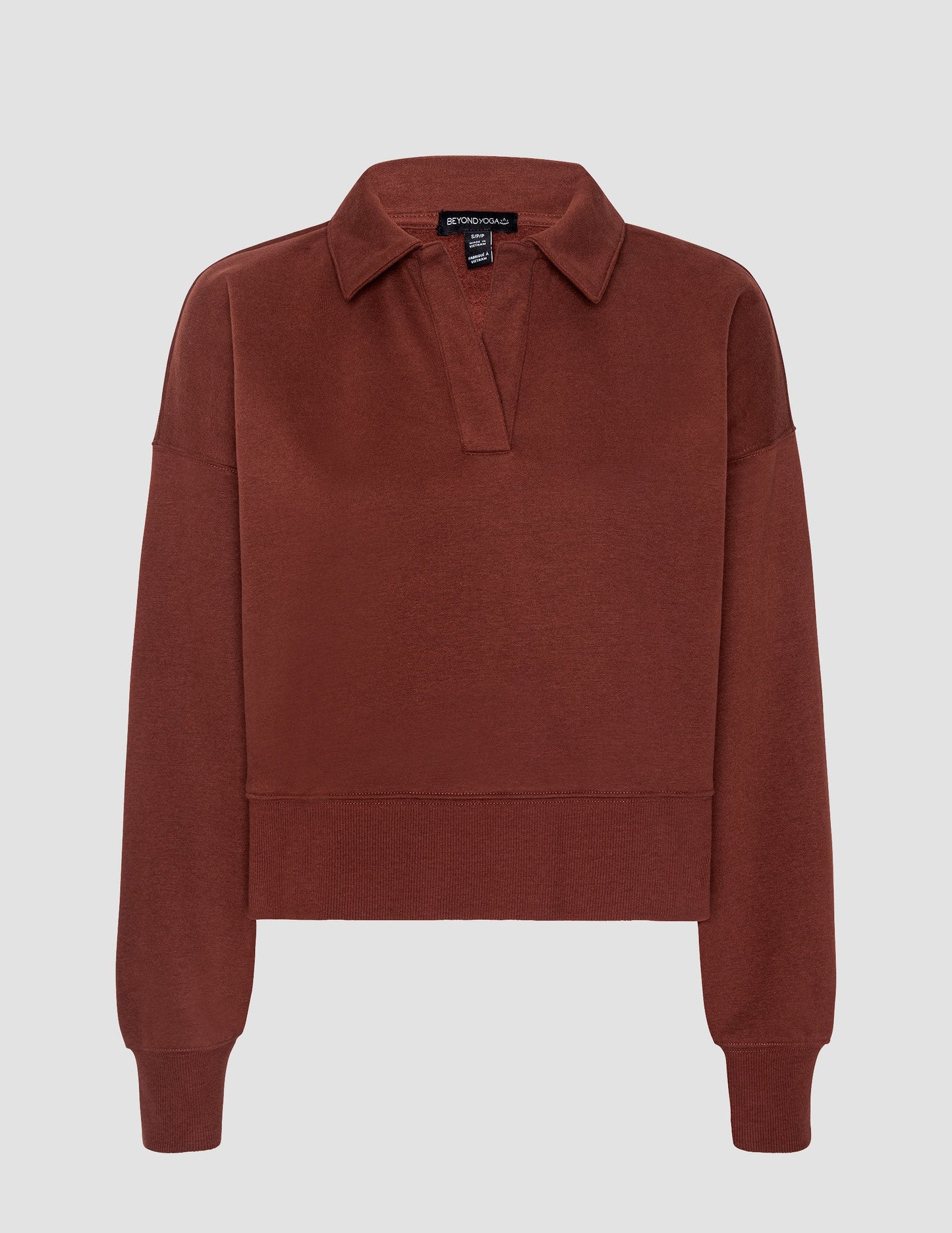 Luxurious LuxeFleece Collared Sweatshirt: Ultra-Soft, Cropped, Relaxed Fit Comfort