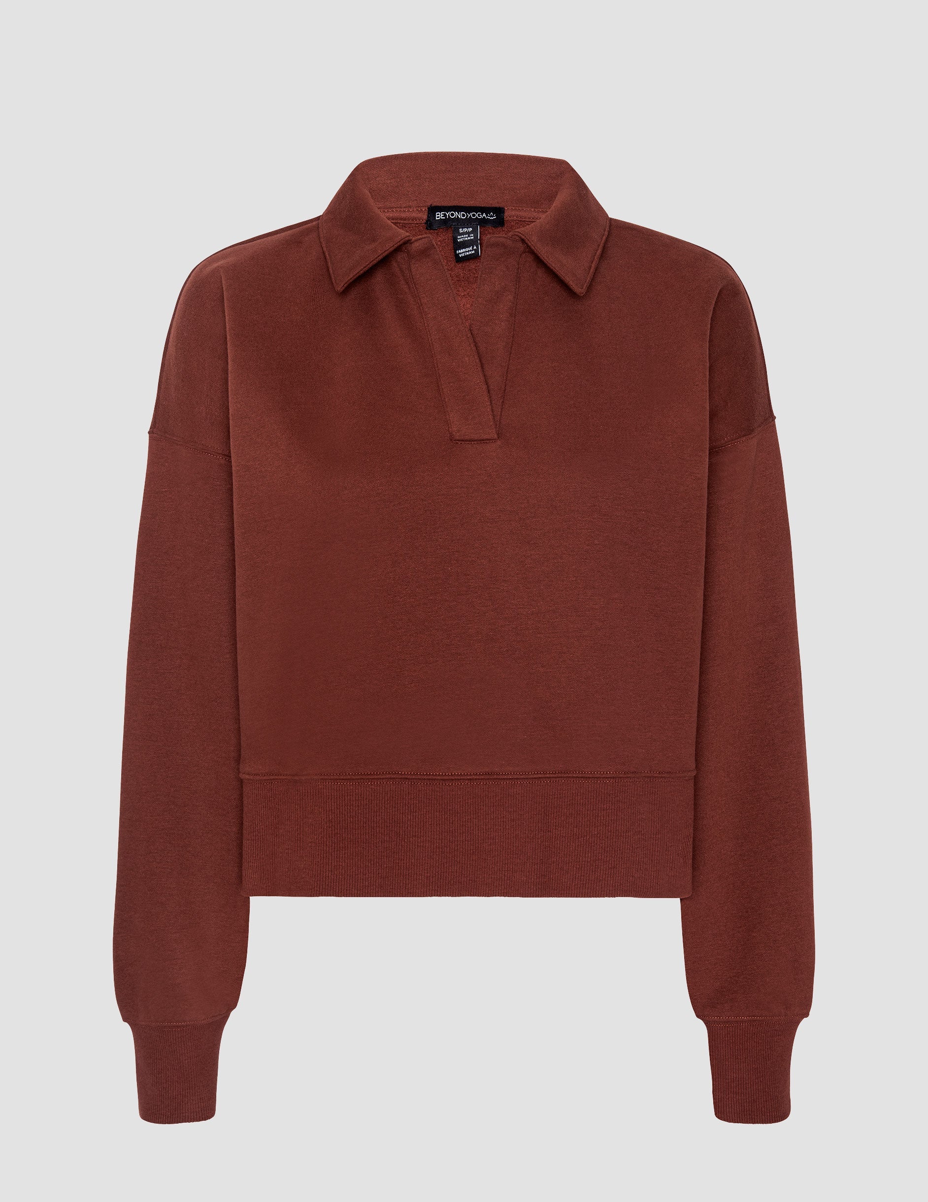Luxurious LuxeFleece Collared Sweatshirt: Ultra-Soft, Cropped, Relaxed Fit Comfort