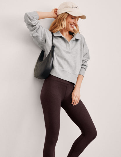 Ultra-Soft LuxeFleece Collared Cropped Pullover for Chic Everyday Comfort