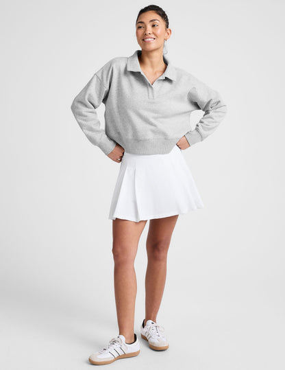 Ultra-Soft LuxeFleece Collared Cropped Pullover for Chic Everyday Comfort