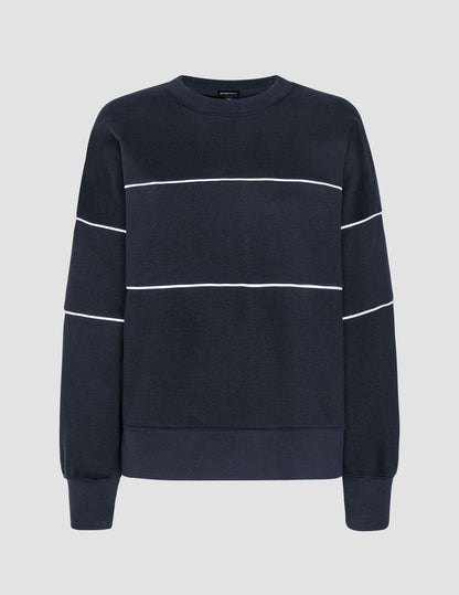 Luxurious Oversized Fleece Piper Sweatshirt: Ultimate Comfort, Stylish Contrast Piping Detail