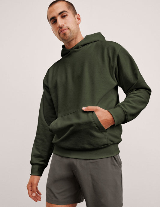 Plush Fleece Men's Hoodie: Relaxed Fit, Kangaroo Pocket, Ribbed Cuffs