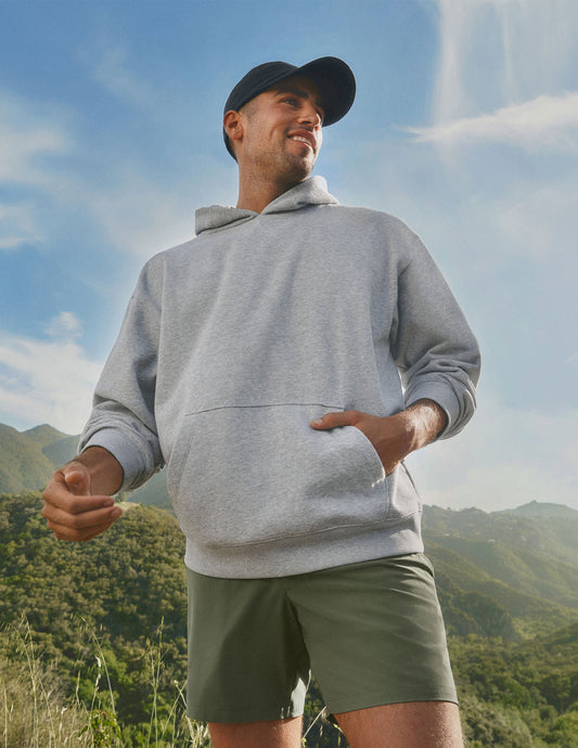 Comfort LuxeFleece Men's Hoodie: Relaxed Fit, Dropped Shoulders, Kangaroo Pocket