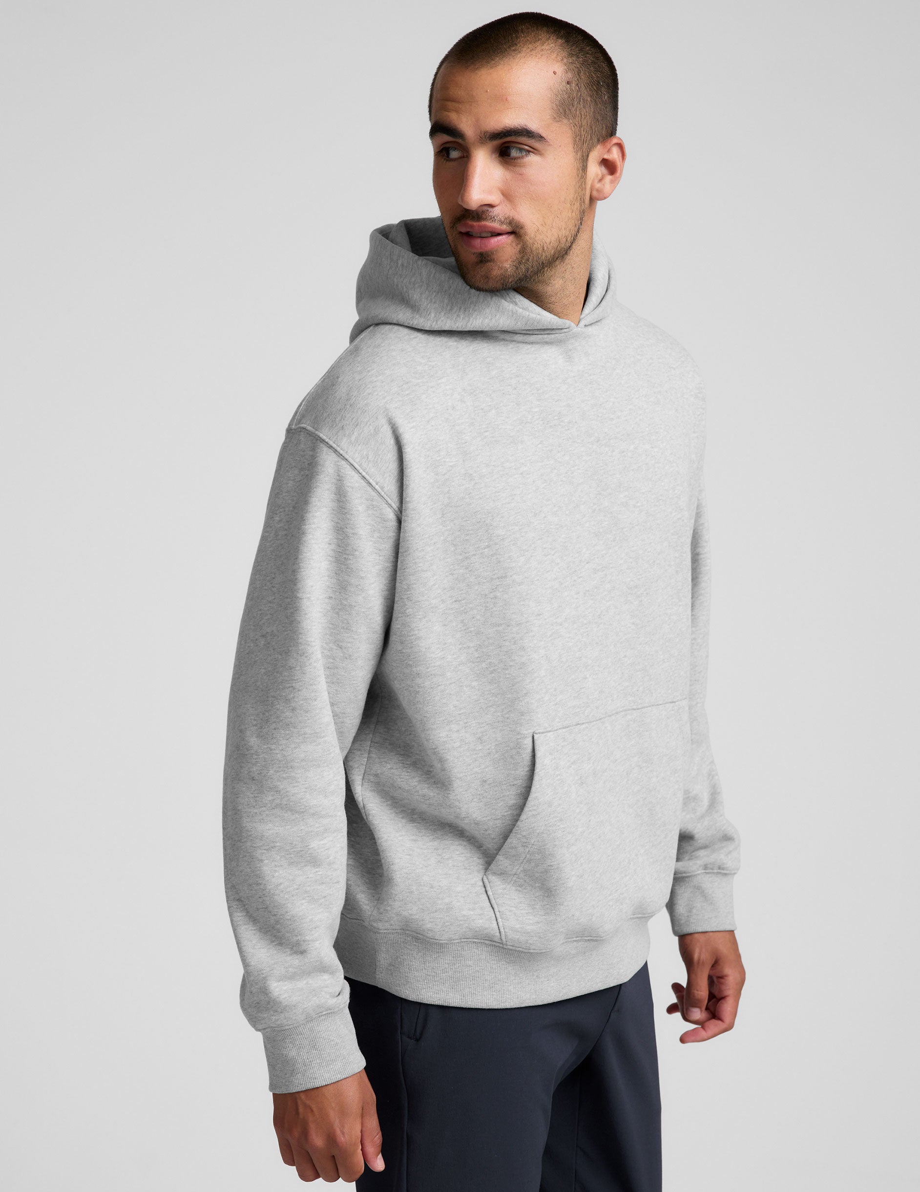 Comfort LuxeFleece Men's Hoodie: Relaxed Fit, Dropped Shoulders, Kangaroo Pocket