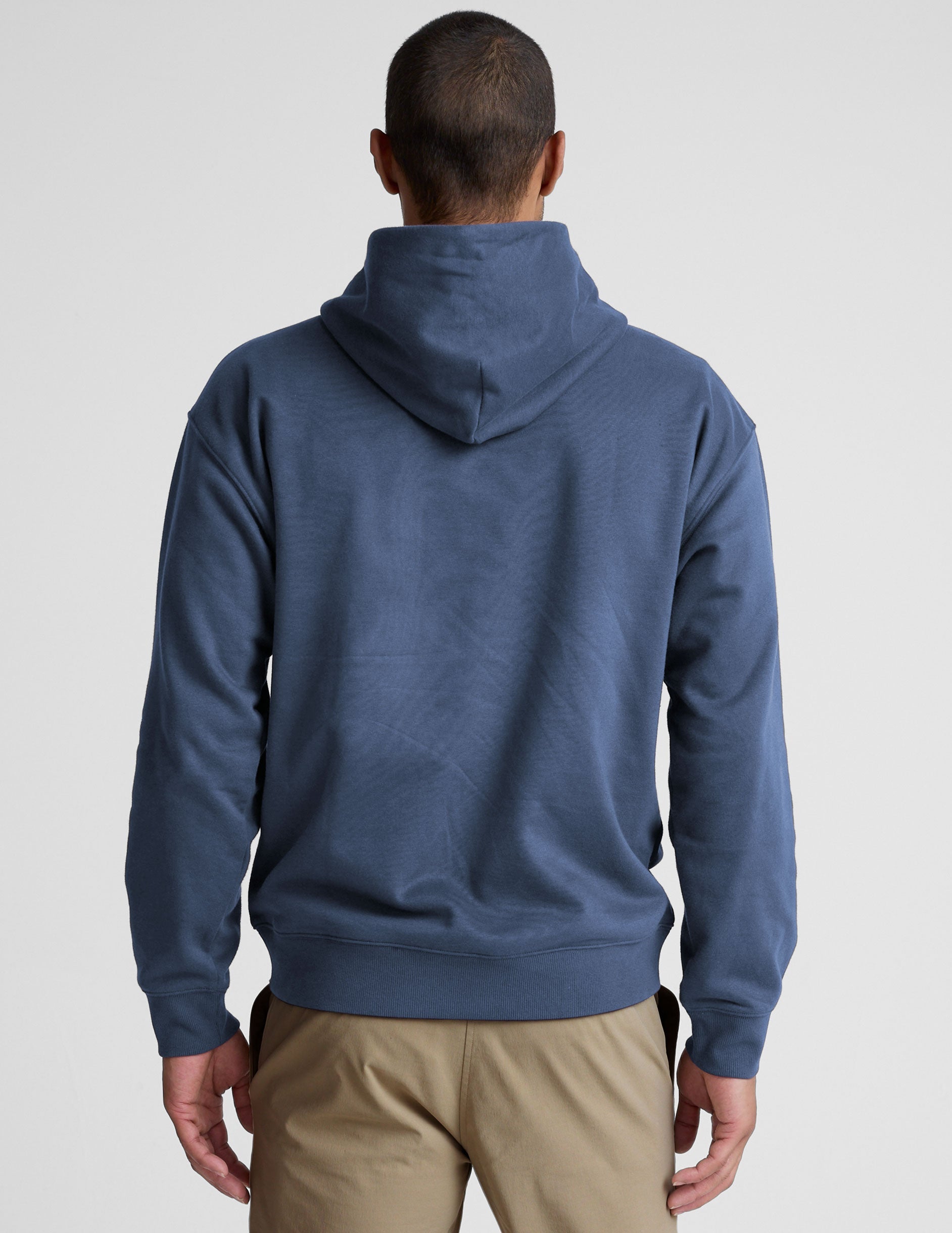 Beyond Yoga Classic Plush Fleece Men's Hoodie: Relaxed Fit, Ocean Indigo