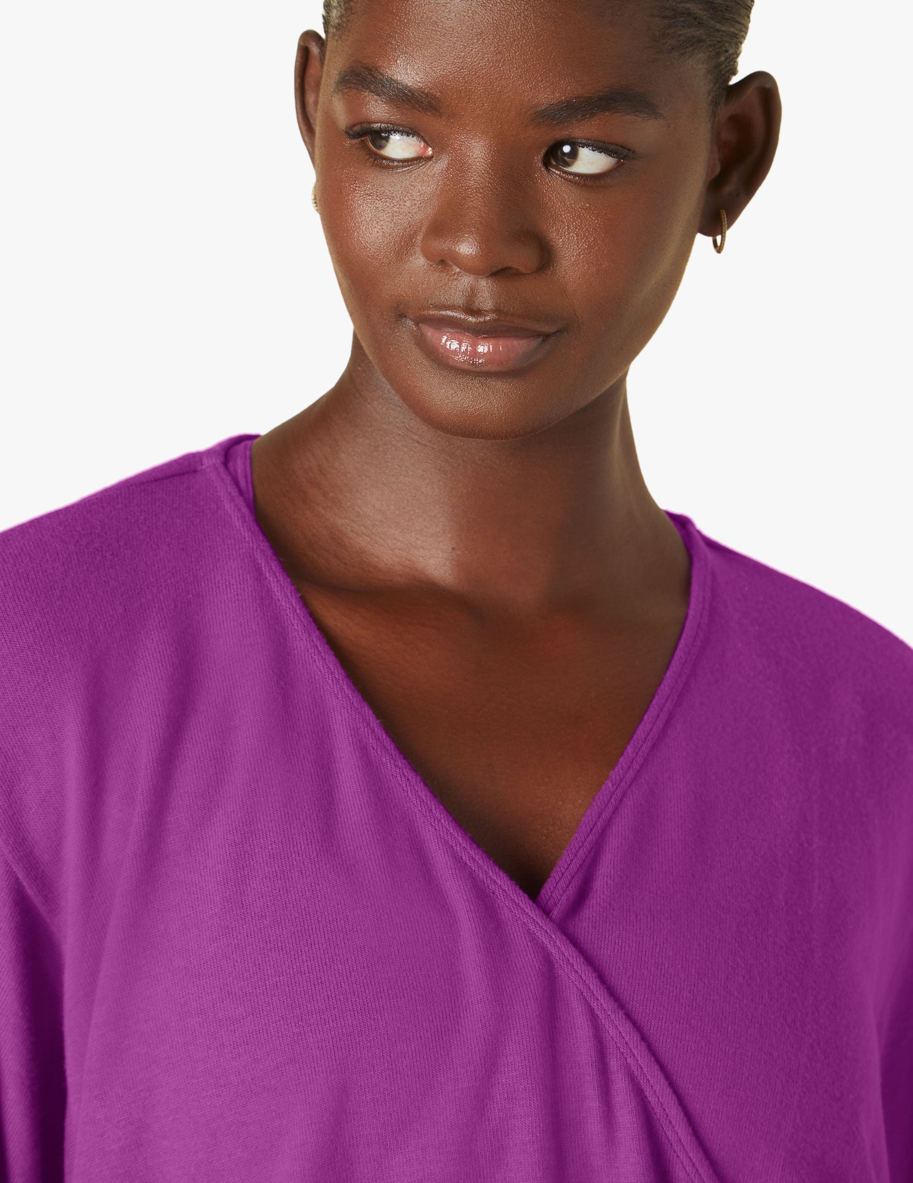 Luxuriously Soft Crossover Front Pullover: Cozy Batwing Sleeve Lounge Top