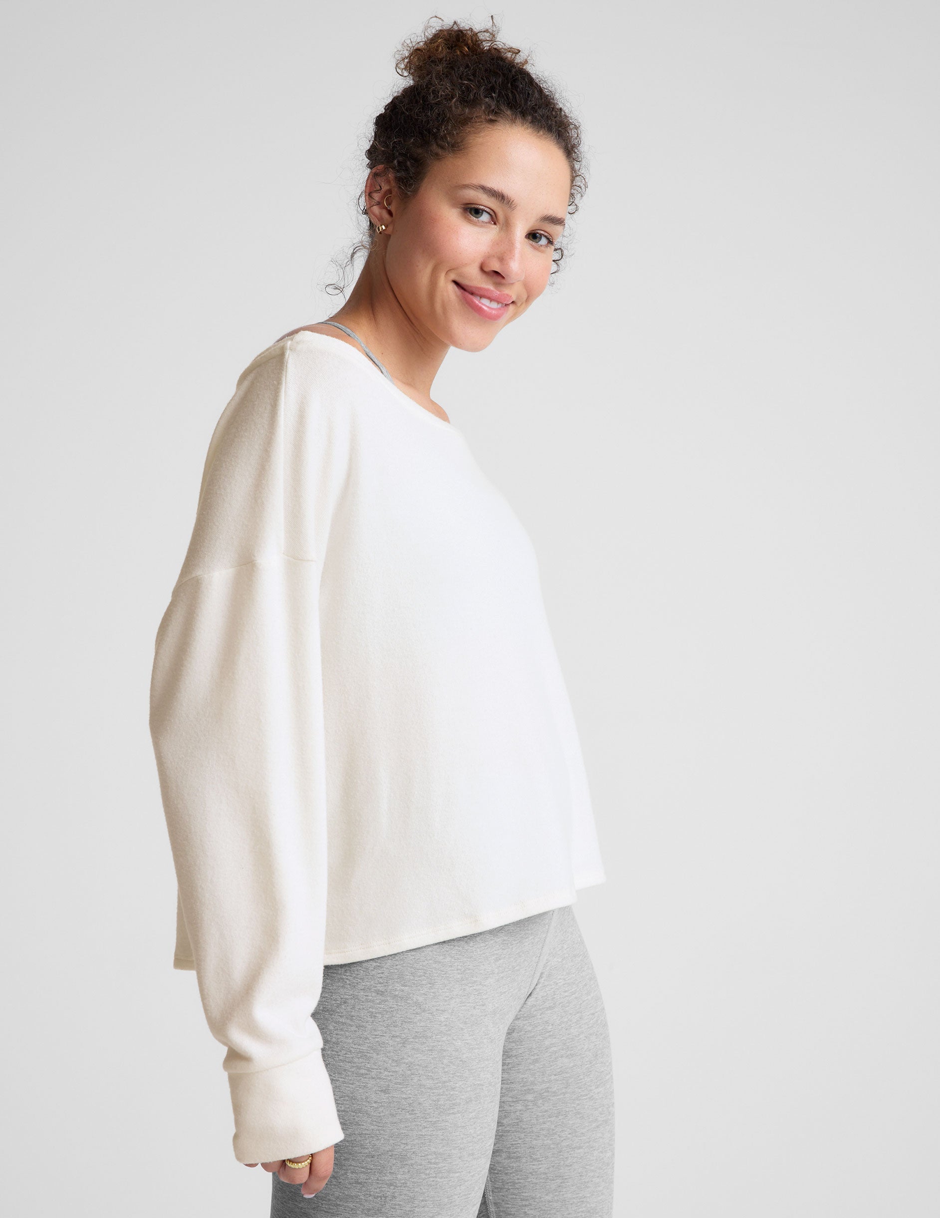 Ultra-Soft Knit Boat Neck Pullover: Relaxed Fit, Cozy Long Sleeve Top