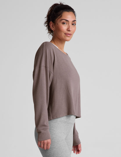 Cozy Soft Cashmere-Like Off-Shoulder Pullover Top for Relaxed Comfort