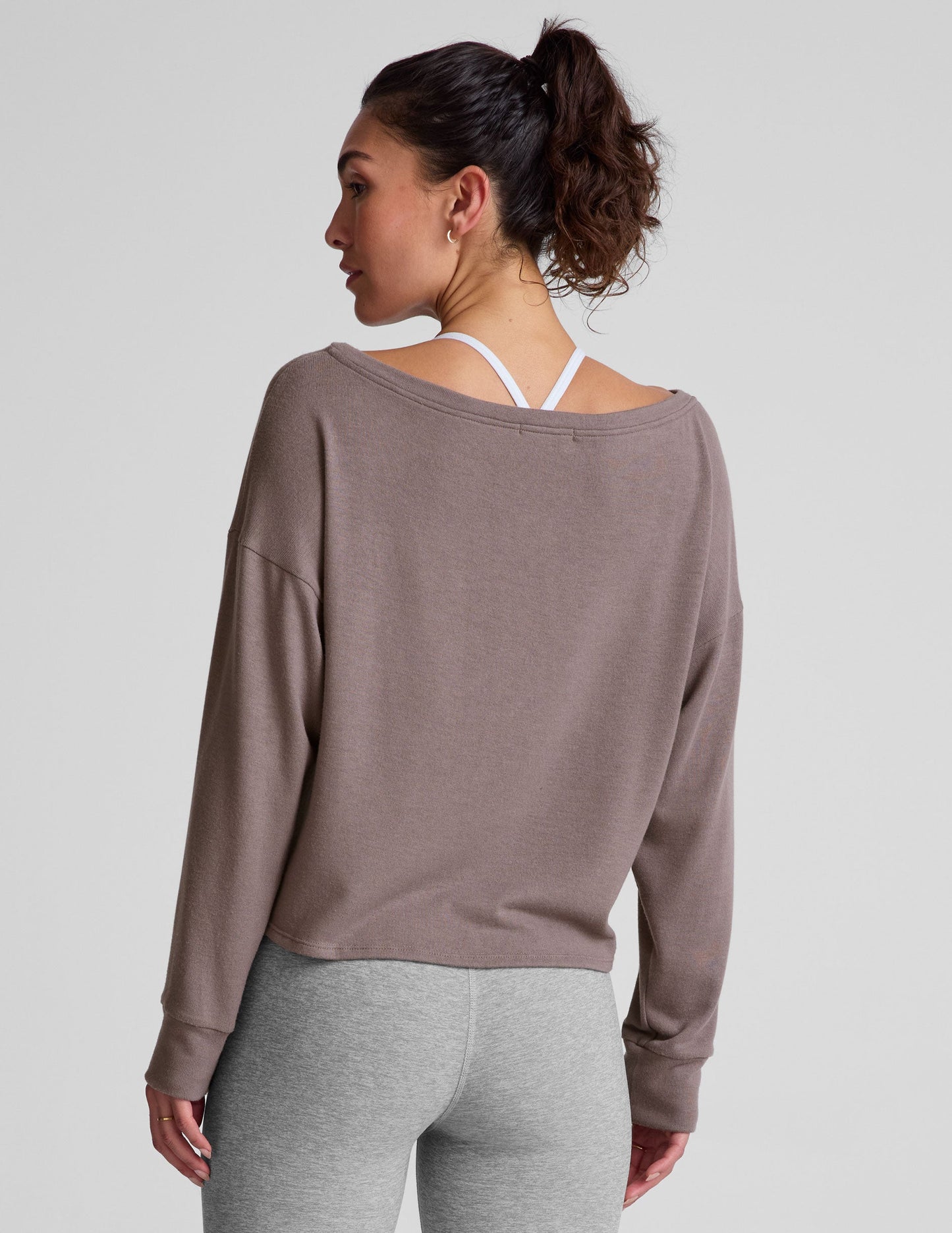 Cozy Soft Cashmere-Like Off-Shoulder Pullover Top for Relaxed Comfort
