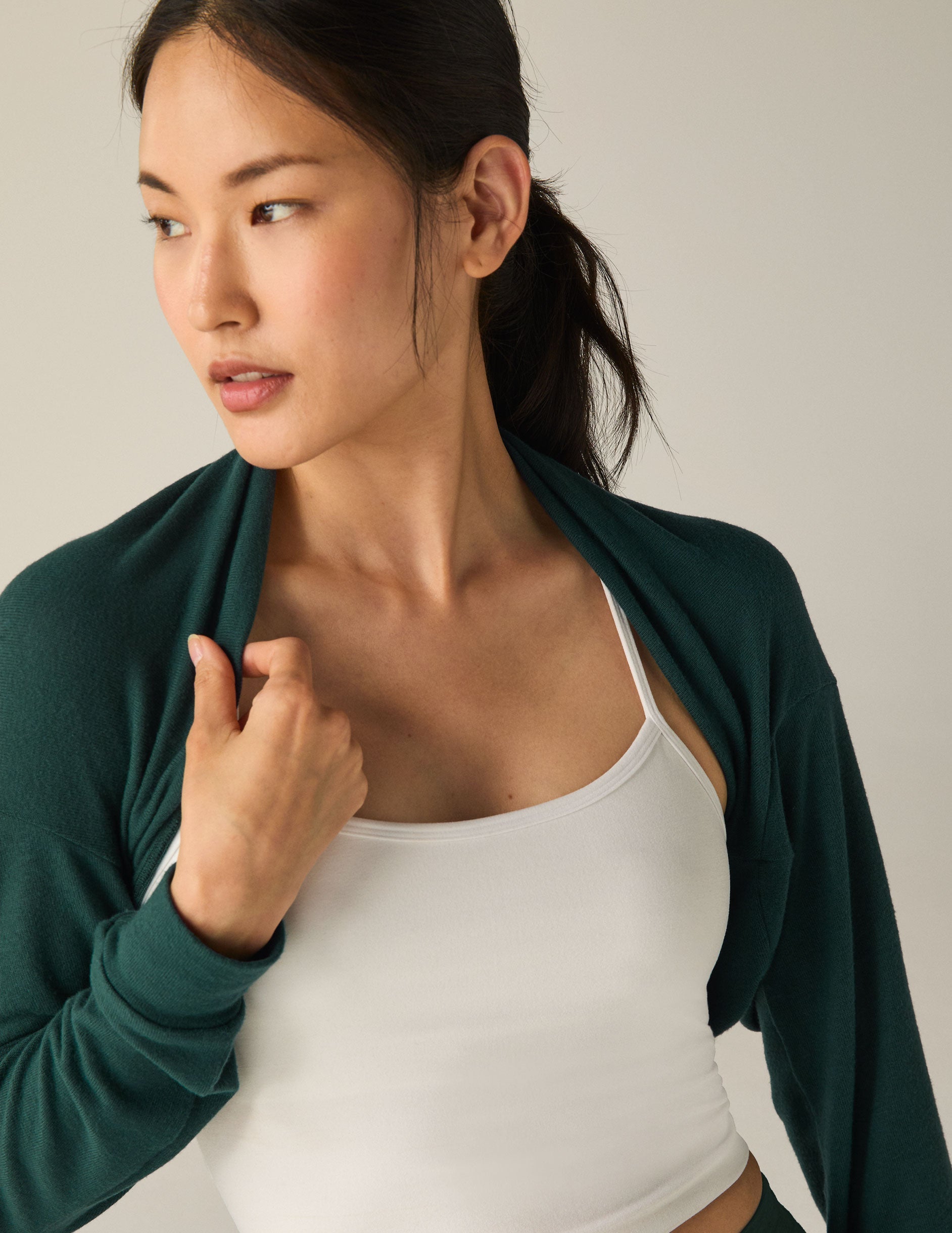Soft Knit Convertible Shrug Cardigan: Luxe Lounger Relaxed Fit Long-Sleeve Comfort