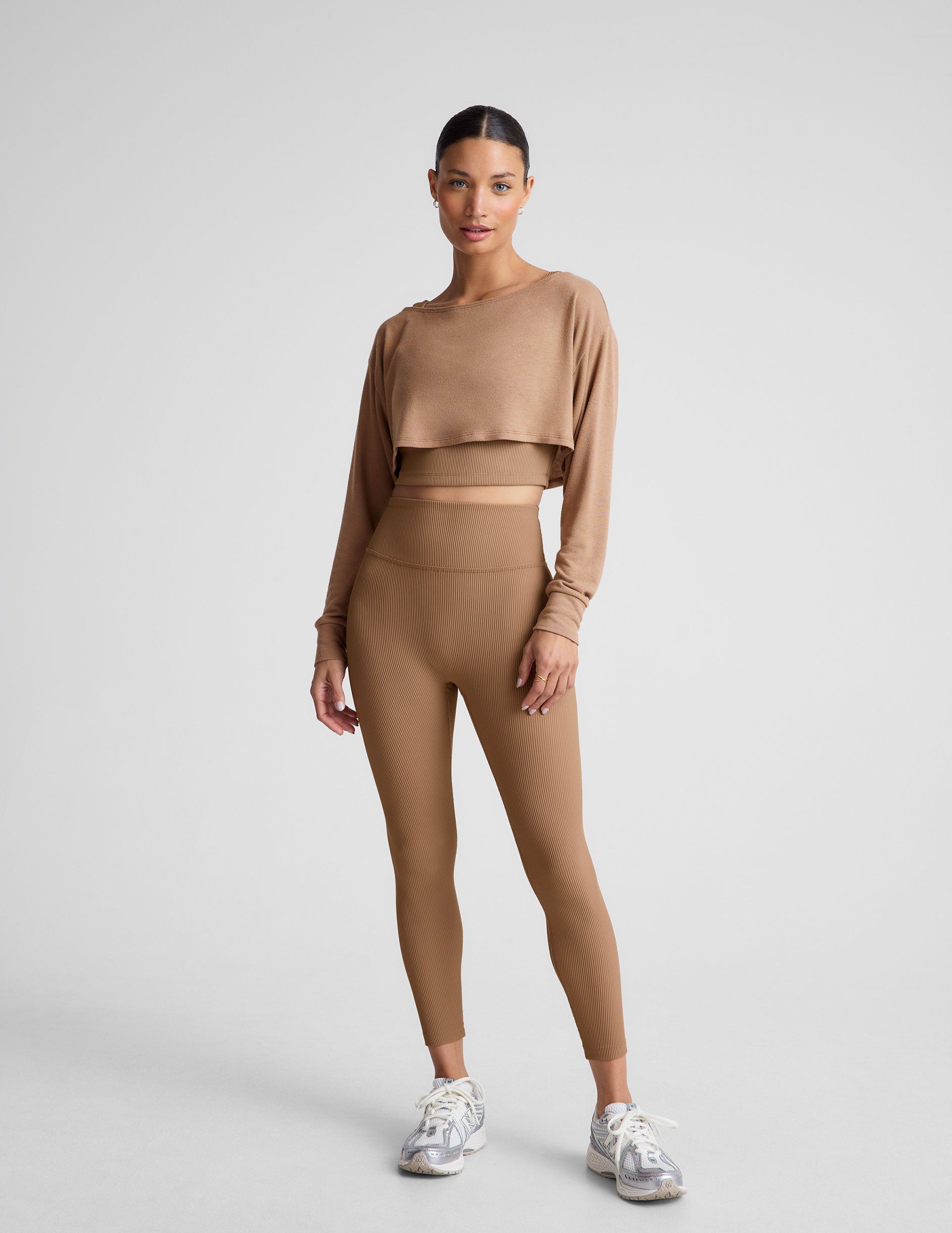 Versatile Duet 2-Way Convertible Cropped Shrug: Luxe Lounger Soft Knit Long Sleeve