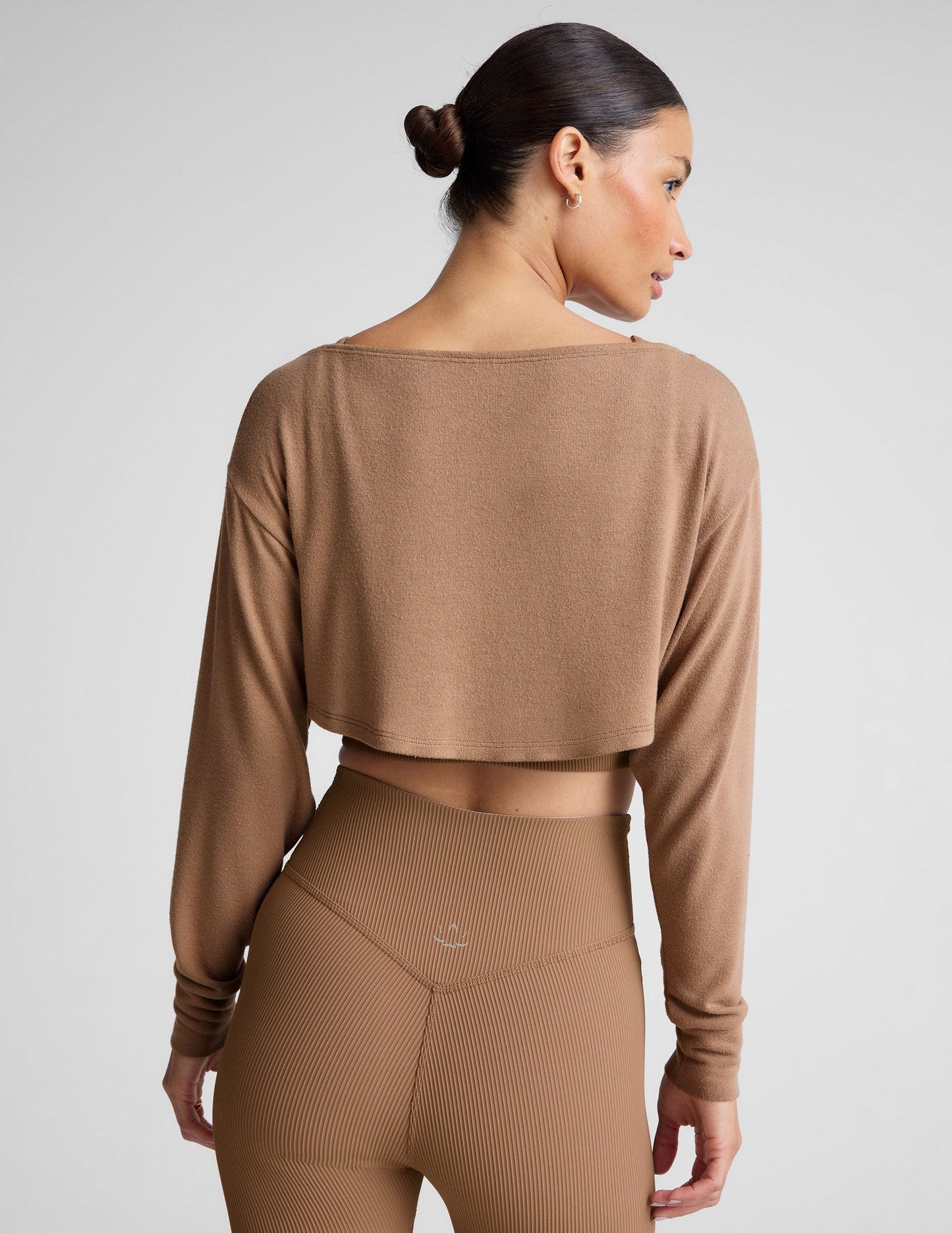 Versatile Duet 2-Way Convertible Cropped Shrug: Luxe Lounger Soft Knit Long Sleeve